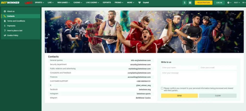 Winng Betwinner Contacts