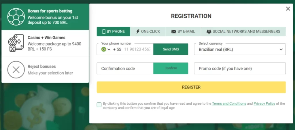 How to apply a Promo Code when registering at Winng Betwinner